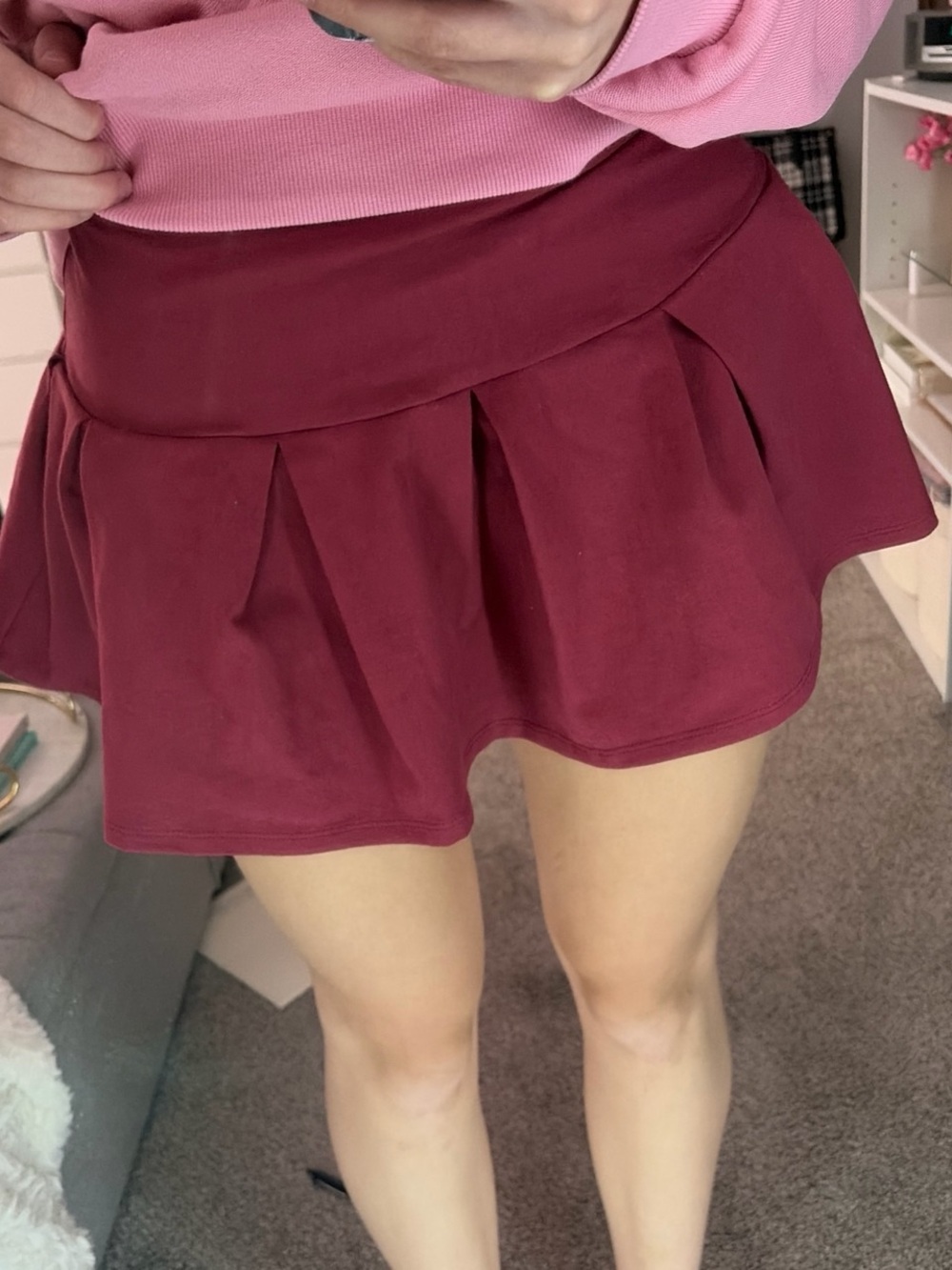 Urban Outfitters Burgundy Pleated Maxi Skirt